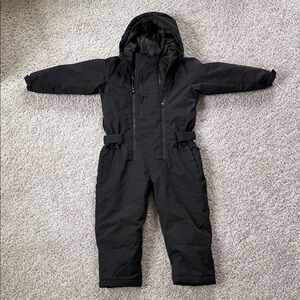 Kids Black One Piece Bodysuit for Snow Activities